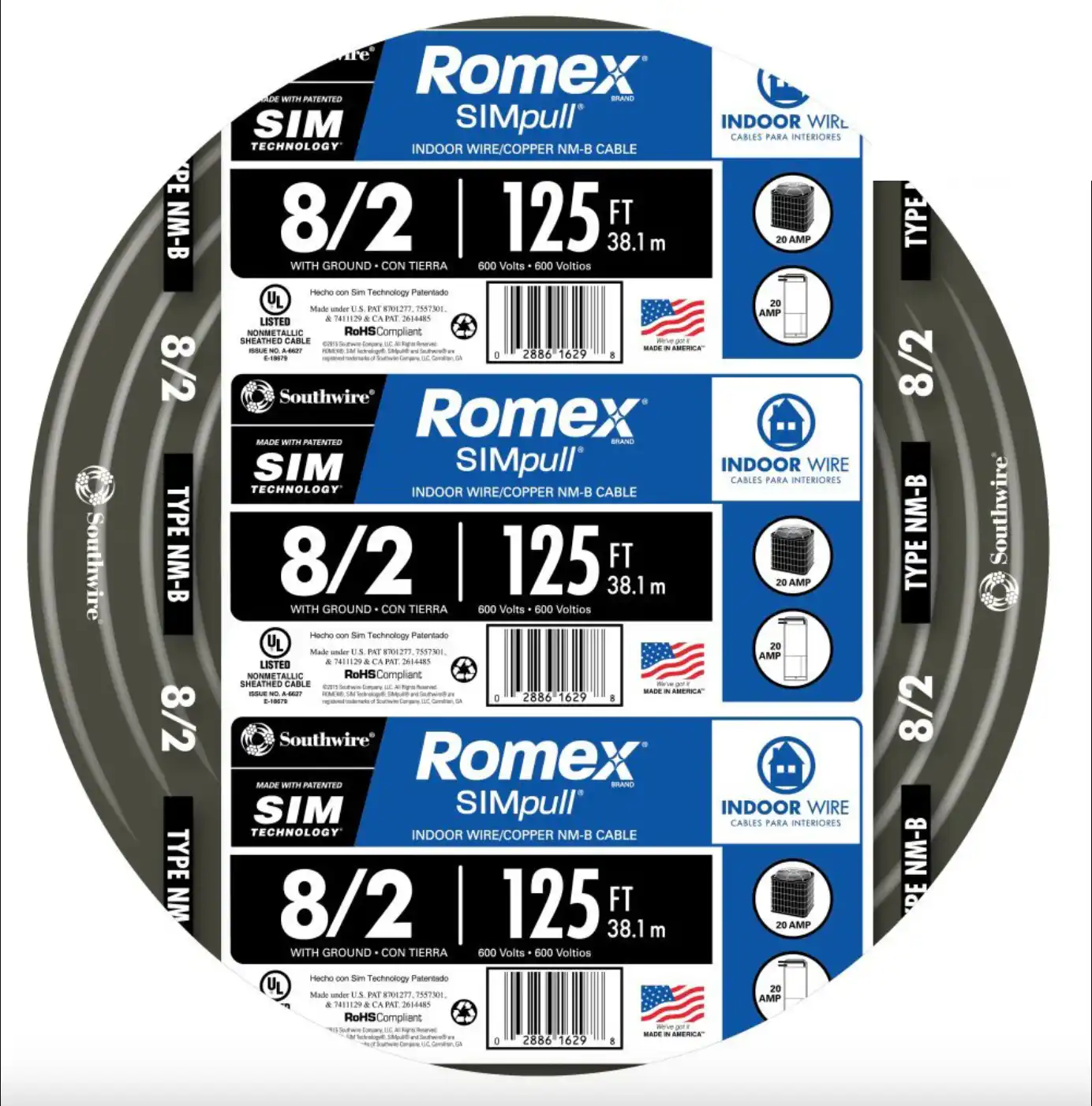 Southwire 125-ft 8/2 Romex SIMpull Stranded Indoor CU NM-B W/G Individual Pack (By-the-roll) 28893602 Southwire 125-ft 8/2 Romex SIMpull Stranded Indoor CU NM-B W/G Individual Pack (By-the-roll) 28893602 Sansujyuku sansujyuku.com