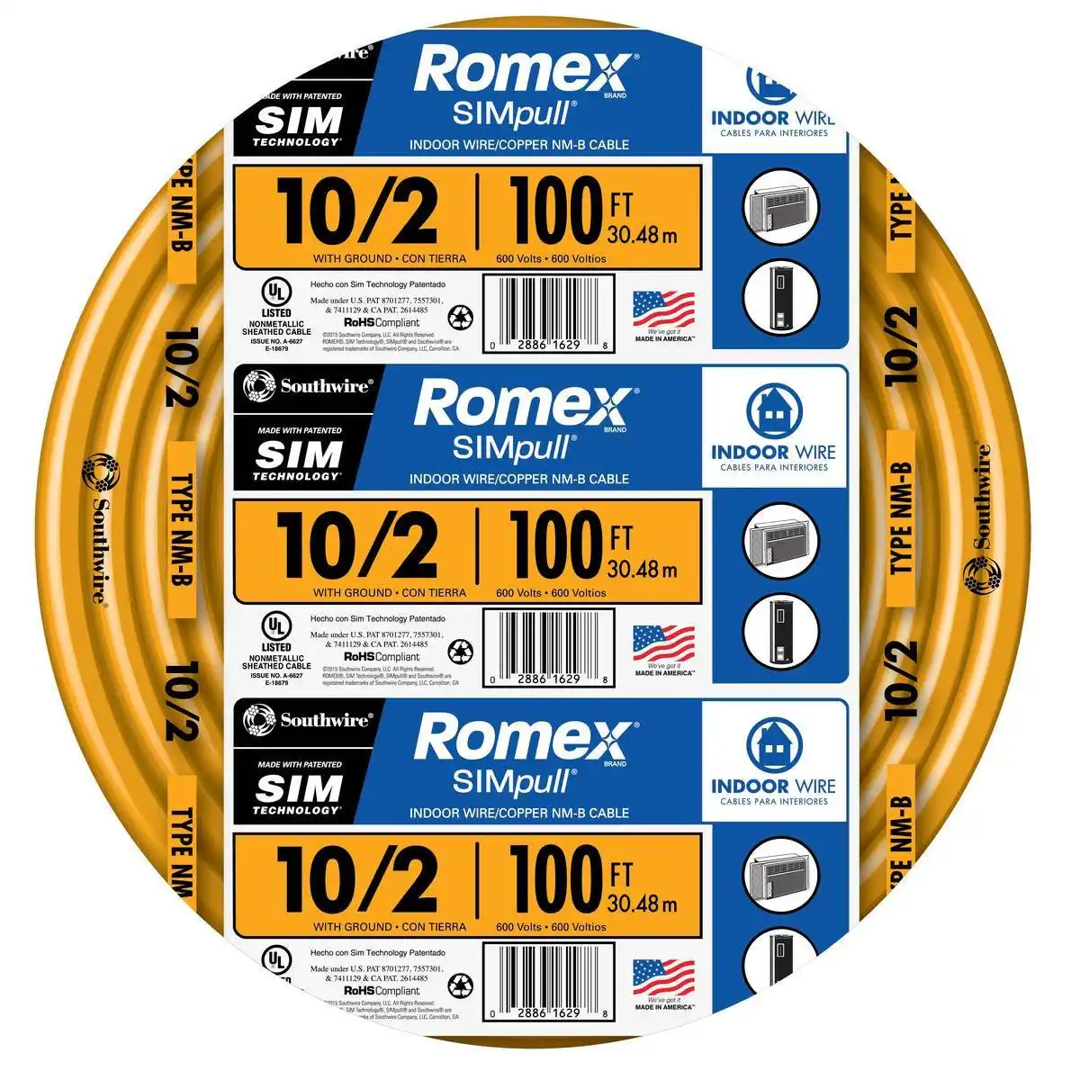Southwire 100-ft 10/2 Romex SIMpull Solid Indoor CU NM-B W/G Individual Pack (By-the-roll) 28829028 Southwire 100-ft 10/2 Romex SIMpull Solid Indoor CU NM-B W/G Individual Pack (By-the-roll) 28829028 Sansujyuku sansujyuku.com
