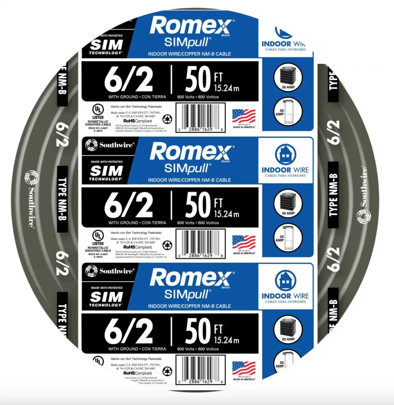 Southwire 50-ft 6/2 Romex SIMpull Solid Indoor CU NM-B W/G Individual Pack (By-the-roll) 28894422 Southwire 50-ft 6/2 Romex SIMpull Solid Indoor CU NM-B W/G Individual Pack (By-the-roll) 28894422 Sansujyuku sansujyuku.com