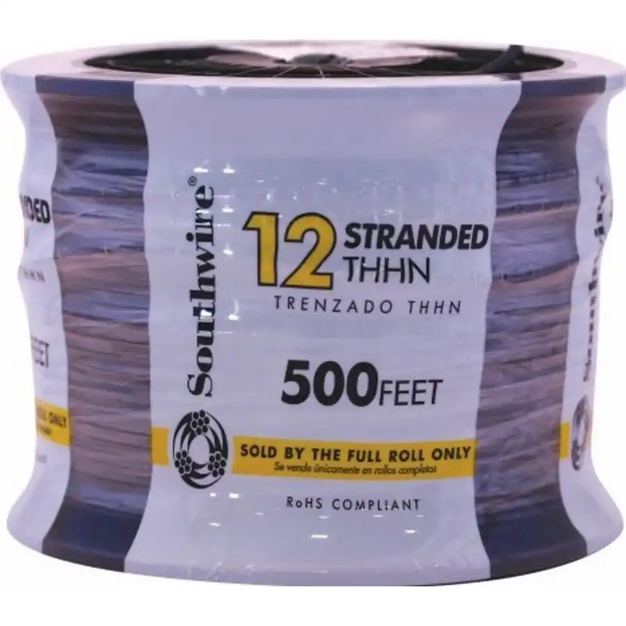 Southwire 500-ft 12-AWG Black Stranded Copper Thhn Wire (By-the-roll) 22964158 Southwire 500-ft 12-AWG Black Stranded Copper Thhn Wire (By-the-roll) 22964158 Sansujyuku sansujyuku.com