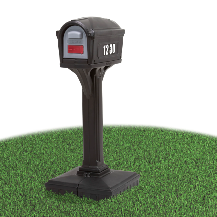 Simplay3 Ground Mount Black Plastic Large Mailbox 42002R-04 Sansujyuku sansujyuku.com