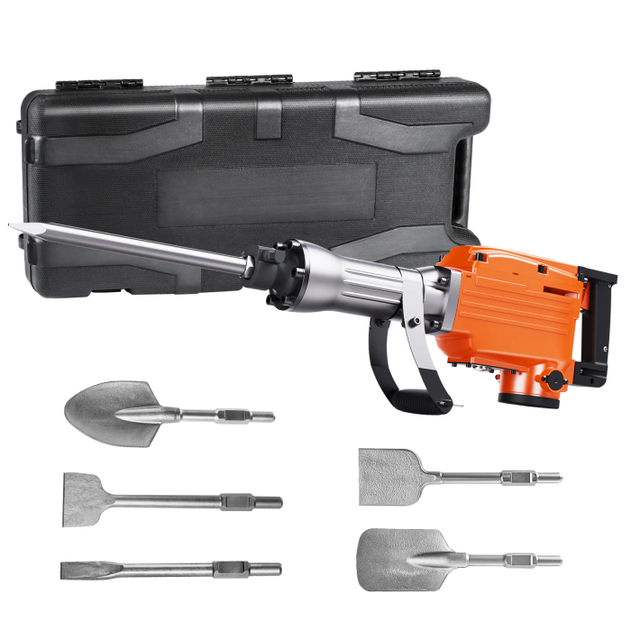 VEVOR 2200 W 6 Chisel Bit 1400 BPM 110-Volt Corded Demolition Hammer DXDHYCJZPZNCPZNSBV1 Sansujyuku sansujyuku.com