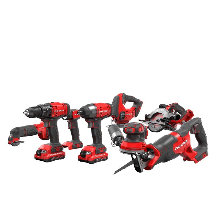 CRAFTSMAN V20 20-volt Max 8-Tool Power Tool Combo Kit with Soft Case (2-Batteries Included and Charger Included) CMCK801D2 Sansujyuku sansujyuku.com