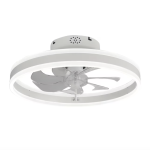 Bella Depot Low Profile Fans 20-in White with Clear Blades Color-changing Integrated LED Indoor Flush Mount Smart Fandelier Ceiling Fan with Light and Remote (7-Blade) DC2002-W Sansujyuku sansujyuku.com