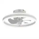 Bella Depot Low Profile Fans 20-in White with Clear Blades Color-changing Integrated LED Indoor Flush Mount Smart Fandelier Ceiling Fan with Light and Remote (7-Blade) DC2002-W Sansujyuku sansujyuku.com