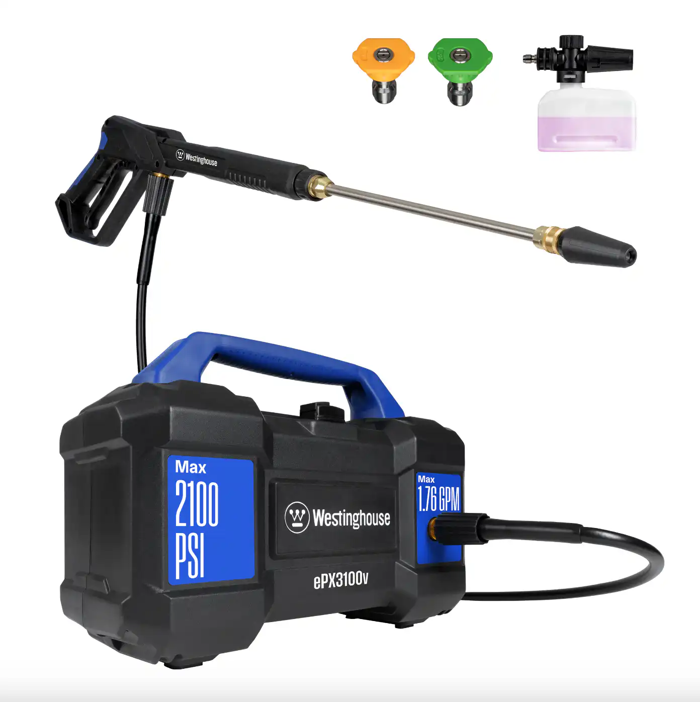 Westinghouse ePX3100v Compact, Box Style with Turbo Nozzle 2100 PSI 1.76-GPM Cold Water Electric Pressure Washer with 3 Spray Tips EPX3100V Westinghouse ePX3100v Compact, Box Style with Turbo Nozzle 2100 PSI 1.76-GPM Cold Water Electric Pressure Washer with 3 Spray Tips EPX3100V Sansujyuku sansujyuku.com