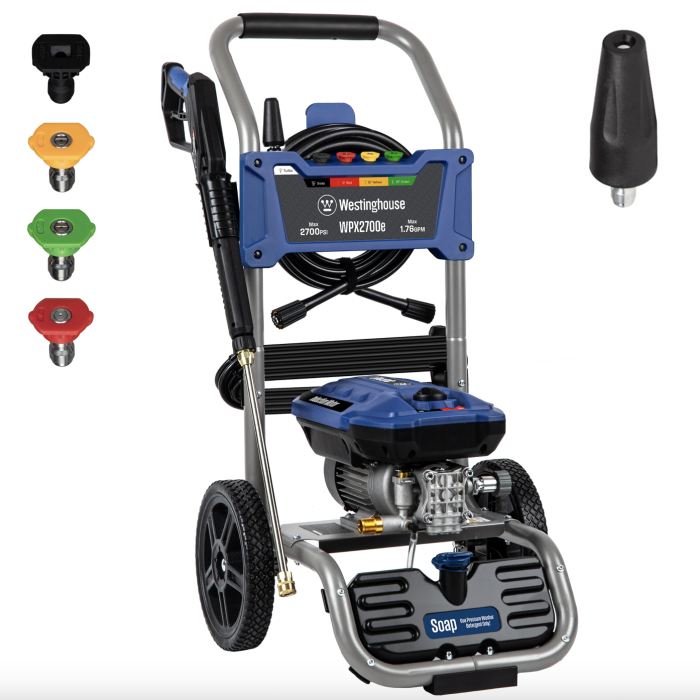 Westinghouse WPX2700e Includes 4 Nozzles + Turbo Nozzle 2700 PSI 1.76-GPM Cold Water Electric Pressure Washer with 5 Spray Tips WPX2700E Sansujyuku sansujyuku.com