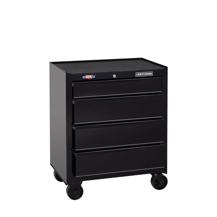 CRAFTSMAN 1000 Series 26.5-in W x 32.5-in H 4-Drawer Steel Rolling Tool Cabinet (Black) CMST22741BK Sansujyuku sansujyuku.com